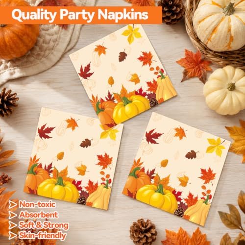 50PCS Fall Paper Plates and Napkins, 7inch Thanksgiving Party Decorations - Image 4