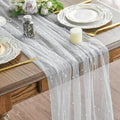 Artoid Mode Pearl Gauze Table Runner 59x120 Inch , Seasonal Sheer Kitchen Dining Holiday Wedding Birthday Baby Shower Table Decor for Home Party by ArtoidMode