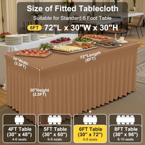 Smiry Spandex Elastic Fitted Table Cloth Skirt for 6FT Rectangle Table - Image 5