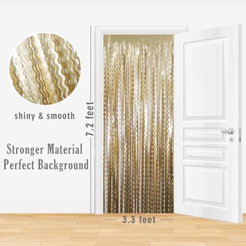 GOER Metallic Tinsel Foil Fringe Curtains Party Photo Backdrop Party Streamers for Birthday,Graduation,New Year Eve Decorations Wedding Decor (Champagne Gold,2 Packs) - Image 6