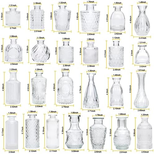 Small Glass Vases for Flowers, 32pcs Clear Mini Bud Vases in Bulk - Image 2