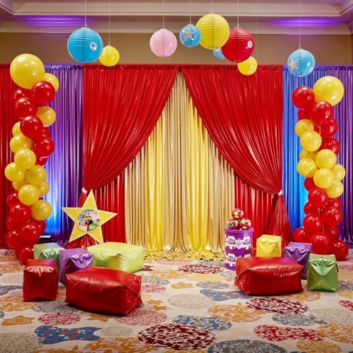 20x10ft Thick Red Glitter Backdrop Curtain Panels for Parties, Wrinkle Free Sequin Sparking Photo Backdrop Drapes, 4 Panels 5x10ft Shimmer Back Drop Cloth for Wedding Birthday Photography - Image 5