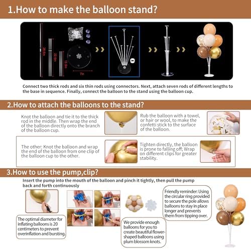 4 Sets Brown Balloons Stand for Table, Fall Party Decorations - Image 7