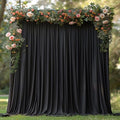 10x10ft Wrinkle Free Black Backdrop Curtain for Parties Soft Fabric Drapes Wedding Black Curtain Backdrop for Birthday Party Decorations Background for Photography 5x10ft, 2 Panels by ESGOTBME