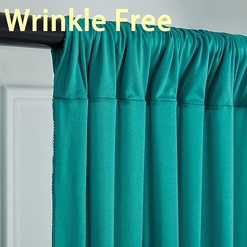 40ftx10ft Wrinkle Free Turquoise Backdrop Curtains for Parties, Thick Polyester Teal Photo Backdrop Drape 8 Panels for Wedding Birthday Photography Background Backdrop Stand - Image 2