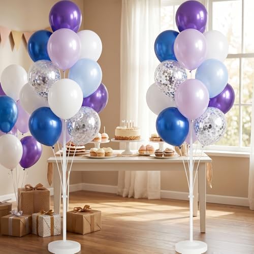Blue Purple Balloon Column Kit for Floor or Table Decor for Party - Image 7