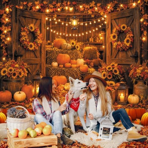 12x10ft Fall Backdrops for Photography Rustic Harvest Thanksgiving Backdrop - Image 3