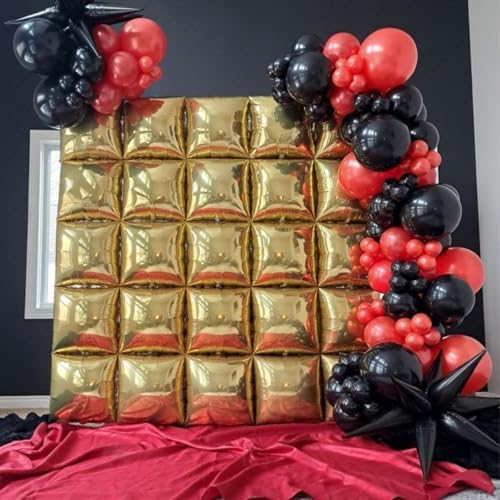 25PCS Gold Square Foil Balloons Wall Backdrop - Image 4