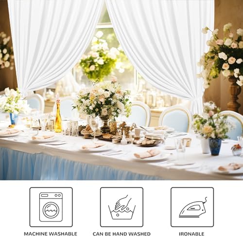 MEETSKY White Backdrop Curtains,Photo Birthday Backdrop,5ft x 10ft,2 Panels - Image 7