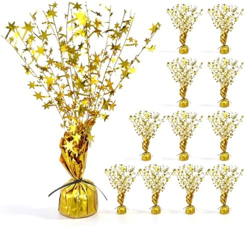 12 Pcs Party Decorations Centerpieces for Tables, Gold Metallic Foil Star Spray Table Centerpieces for Birthday New Year Wedding Anniversary Graduation Holiday Party Supplies - Image 7
