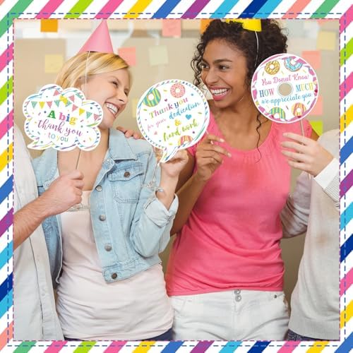 24pcs Customer Service Week Appreciation Decor Photo Prop, Donut - Image 3
