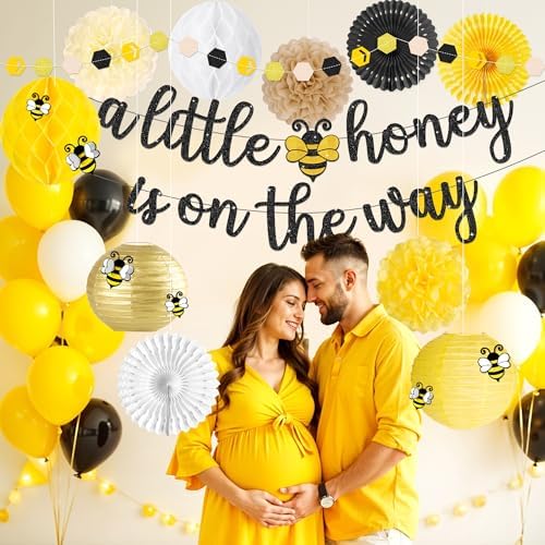 Kriyokiaa Bee Baby Shower Decorations, 15 Pcs Honey Bee Party Set - Image 2
