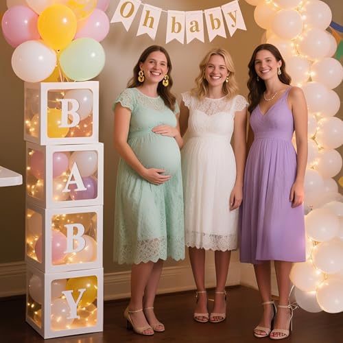 Ledido Baby Boxes with Letters & Fairy Lights for Baby Shower Decorations - Image 6