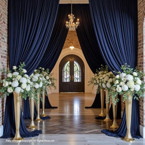 20x12 ft Navy Blue Backdrop Curtains for Weddings, Birthdays and Photos - Image 4