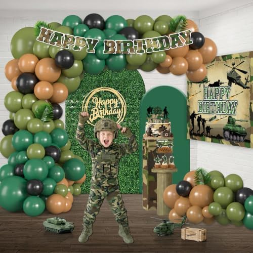 283Pcs Army Birthday Party Decorations, All-in-One Decor Set for 25 Guests - Image 4