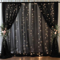 30x10ft Black Tulle Backdrop Curtain with Lights String for Parites, Sheer Backdrop Curtains for Wedding Baby Shower Birthday Party Photo Shoot Decorations by Partisky