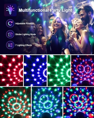Luditek 3-Pack Sound Activated Party Lights with Remote Control Dj Lighting, Disco Ball Light, Strobe Light Stage Lamp for Home Room Dance Prom Party Decorations Supplies - Image 3
