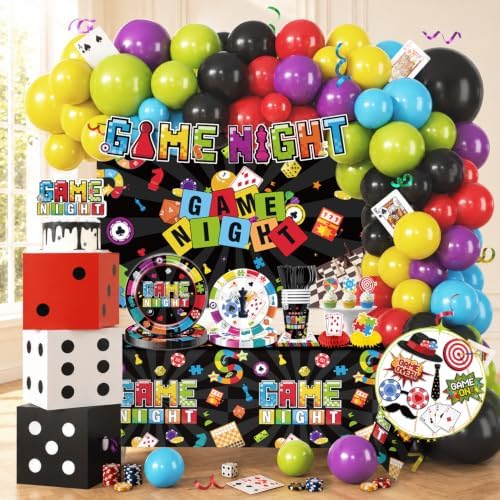 Cocomigo 314Pcs Game Night Decorations, All-in-One Party Set Serves 25 by cocomigoPartyHome