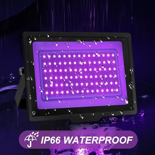 2 Pack 60W LED Black Light, IP66 Waterproof Blacklight Flood Light - Image 4