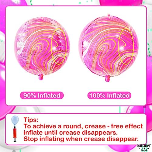 KatchOn Big 22 Inch Pink Marble Balloons - Pack of 6, Birthday Decorations - Image 3