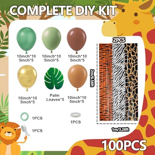 Jungle Safari Balloon Arch Garland Kit Birthday Party Decorations - Image 2