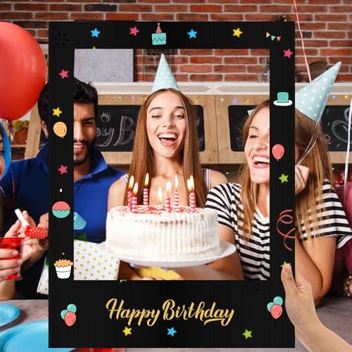 Beeveer 32 x 24 in Large Photo Booth Selfie Frame Props, Black Vertical - Image 4