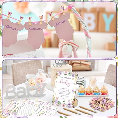 Patelai 321 Pcs Butterfly Baby Shower Decorations Games Supplies Serves 50 - Image 3