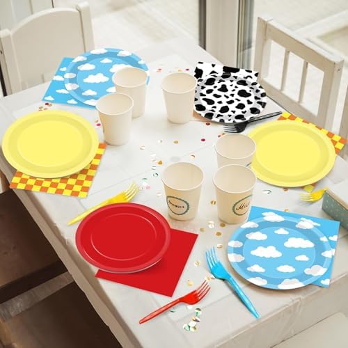 CHUNNIN 96PCS Cartoon Party Paper Plates and Napkins - Image 6