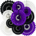 BEISHIDA Honeycomb Round Paper Fans Black Purple Hanging Party Decoration by Beishida