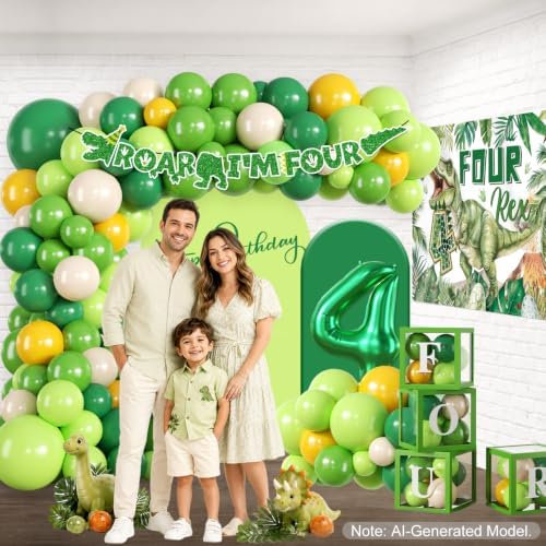 288pcs Roar Im 4 Dinosaur Party Decorations, All-in-One Set, 25 Guests - Image 4