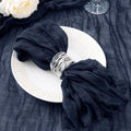 DeZerlor Navy Blue Washable Cheesecloth Napkins Set of 12 for Party by DeZerlor