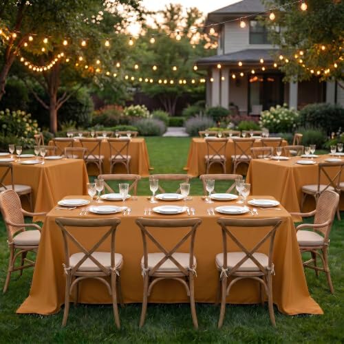 Fitable 6 Pack Bronze Tablecloths for Rectangle Tables, 90 x 156 Inch - Image 2