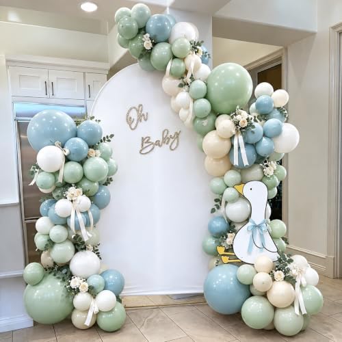 Baby Shower Blue and Green Balloon Arch Kit 129 Pcs - Image 2