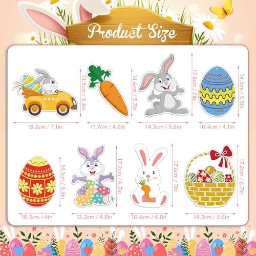 Easter Party Decorations - 30 Pcs Easter Hanging Swirl No DIY Easter Egg Bunny Carrot Baskets Ceiling Decorations for Home Office Classroom Easter Party Supplies - Image 6