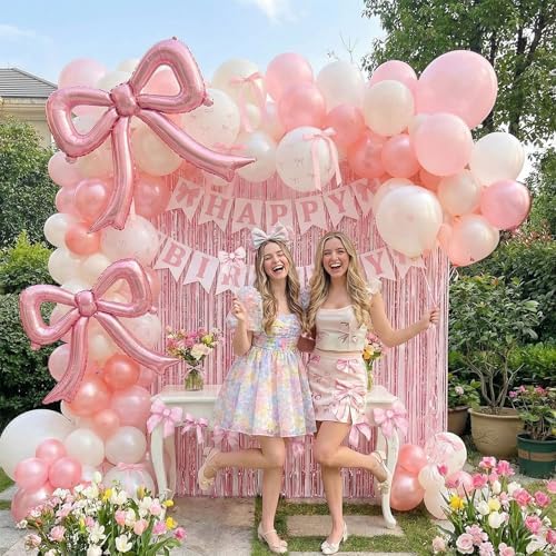 Pink Bow Balloon Party Decorations - Coquette Birthday Decorations - Image 2