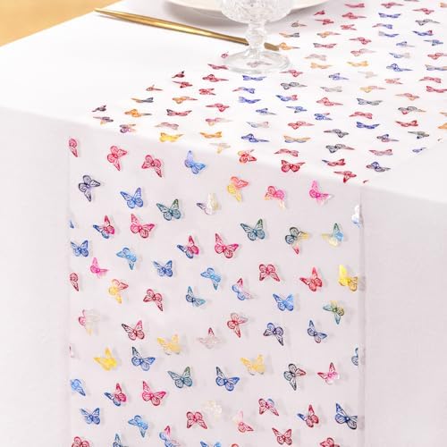 Butterfly Spring Table Runner Gauze Easter Seasonal Party Table Decoration - Image 3