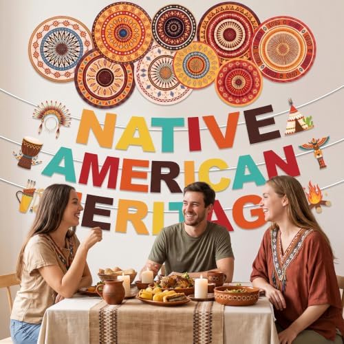Native American Heritage Month Banner Fans Party Decorations 12PCS - Image 3