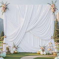 30x12 ft White Backdrop Curtains for Weddings Parties, Birthdays and Photos by PartyVillage