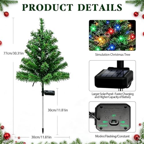 Solar Christmas Tree, Outdoor Christmas Decorations Waterproof Solar Lights - Image 3