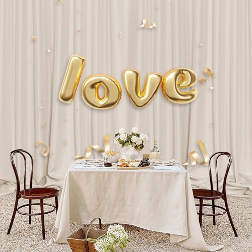 MEETSKY Beige Backdrop Curtains 10ft x 10ft for Wedding Birthday Baby Shower Photography Backdrop Fabric Curtains Drapes Home Window Decorations Rod Pocket Window Drapes,5ft x 10ft, 2 Panels - Image 4