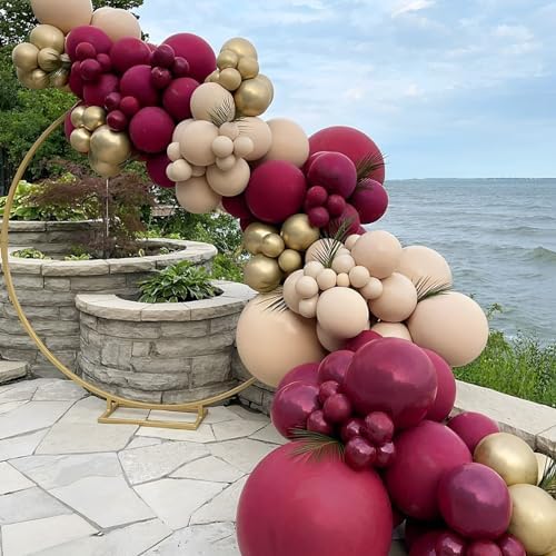 Voircoloria 90pcs Burgundy Balloons Garland Arch Kit, 18 12 10 5 Inch - Image 4