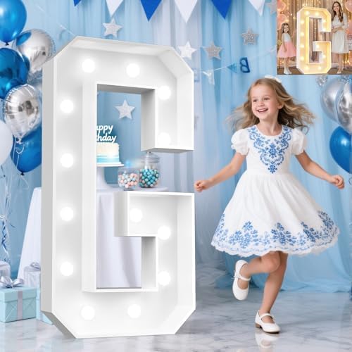 Pooqla 4 FT Marquee Letters, Light Up Letter G, Cool White and Warm White by Pooqla