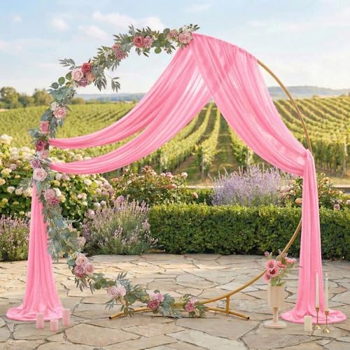 Pack of 1 Wedding Arch Drape Panel Fabric 30" x 100ft - Coral - Image 3