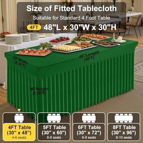 Smiry Spandex Elastic Fitted Table Cloth Skirt for 4FT Rectangle Table - Image 4