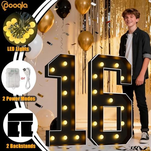 Pooqla 4FT Marquee Light Up Numbers 1 for 1st Birthday Decorations - Image 2