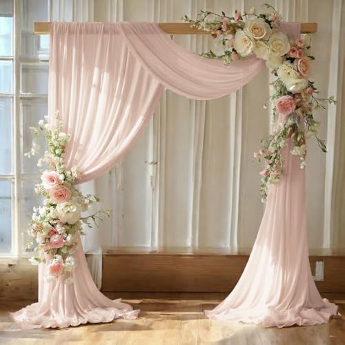 Pack of 2 Wedding Arch Drape Panel Fabric 30" x 100ft - Nude by MDS