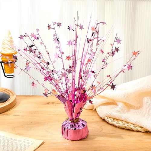 Crowye 6 Pcs Light Purple Metallic Foil Spray Centerpieces Wedding Decor - Image 2