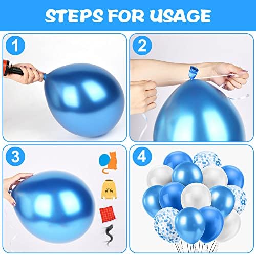 Ainiv 15PCS Blue Balloons, 12inch Thicken Party Balloons with Ribbon - Image 4