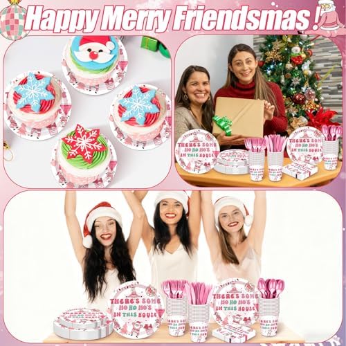168 Pink Friendsmas Christmas Party Supplies - Image 5