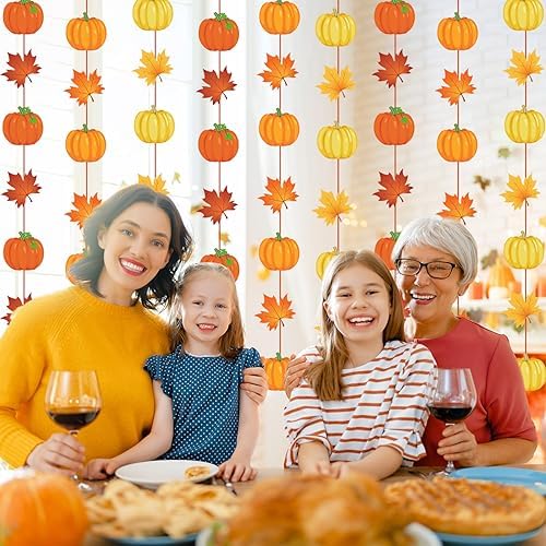 Ceenna 9 Pcs Fall Hanging Garlands, Maple Leaf and Pumpkin Decorations - Image 6